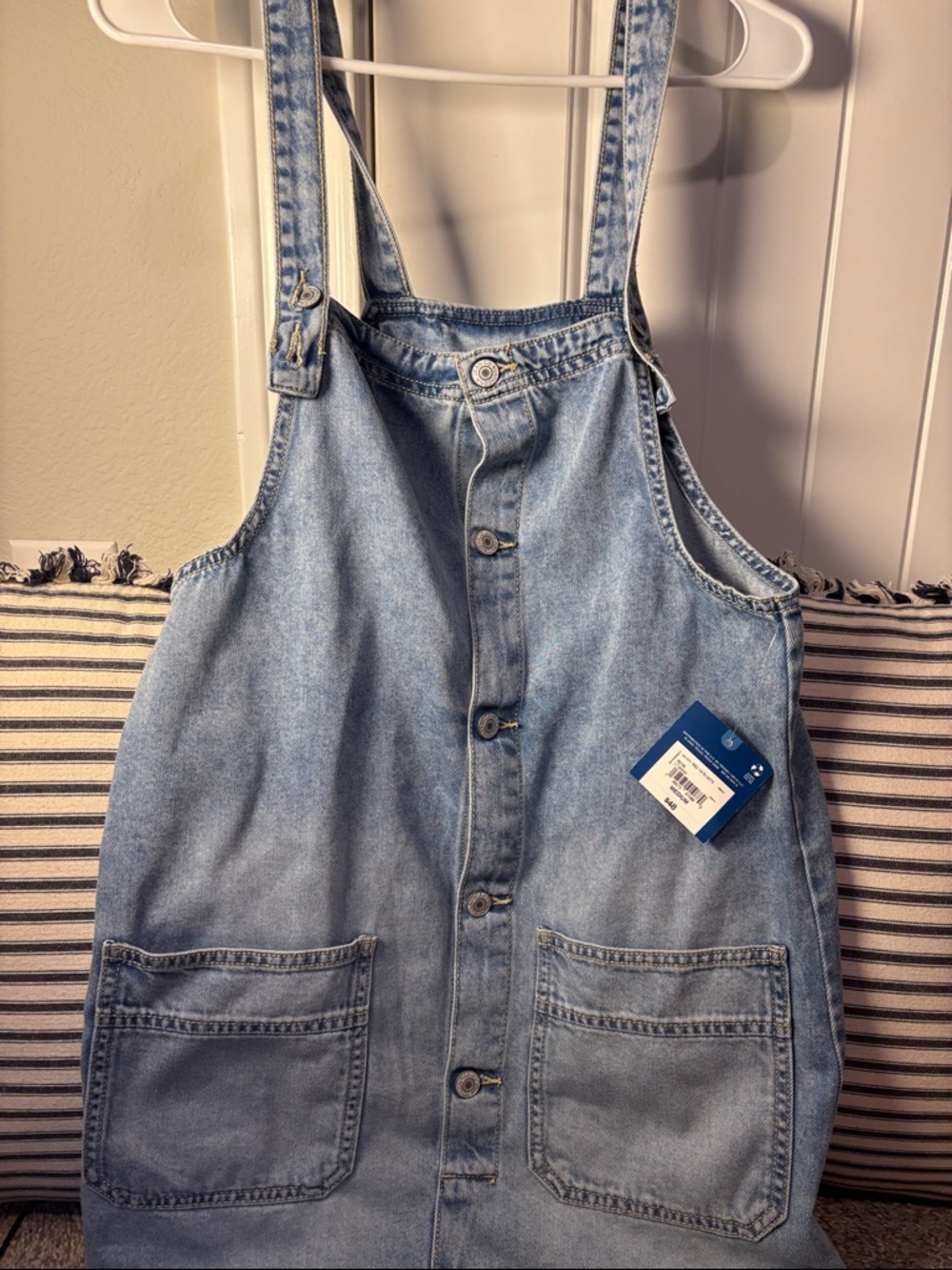 Arizona Jean Company Light Blue Denim Mini Pinafore Dress